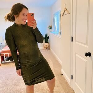 NWT n:Philanthrophy Black Gold Long Sleeve Mini Dress Medium